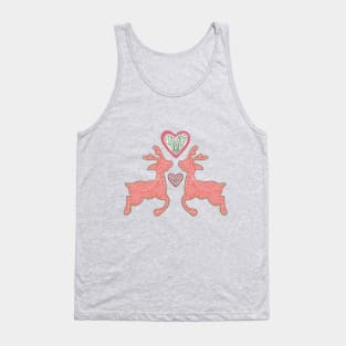 Gingerbread Deer and Hearts Tank Top